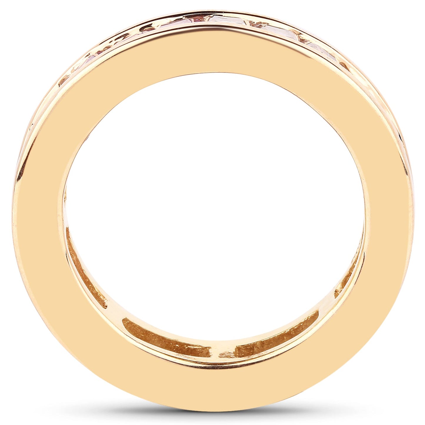 14K Yellow Gold Plated Multi Sapphire Eternity Ring