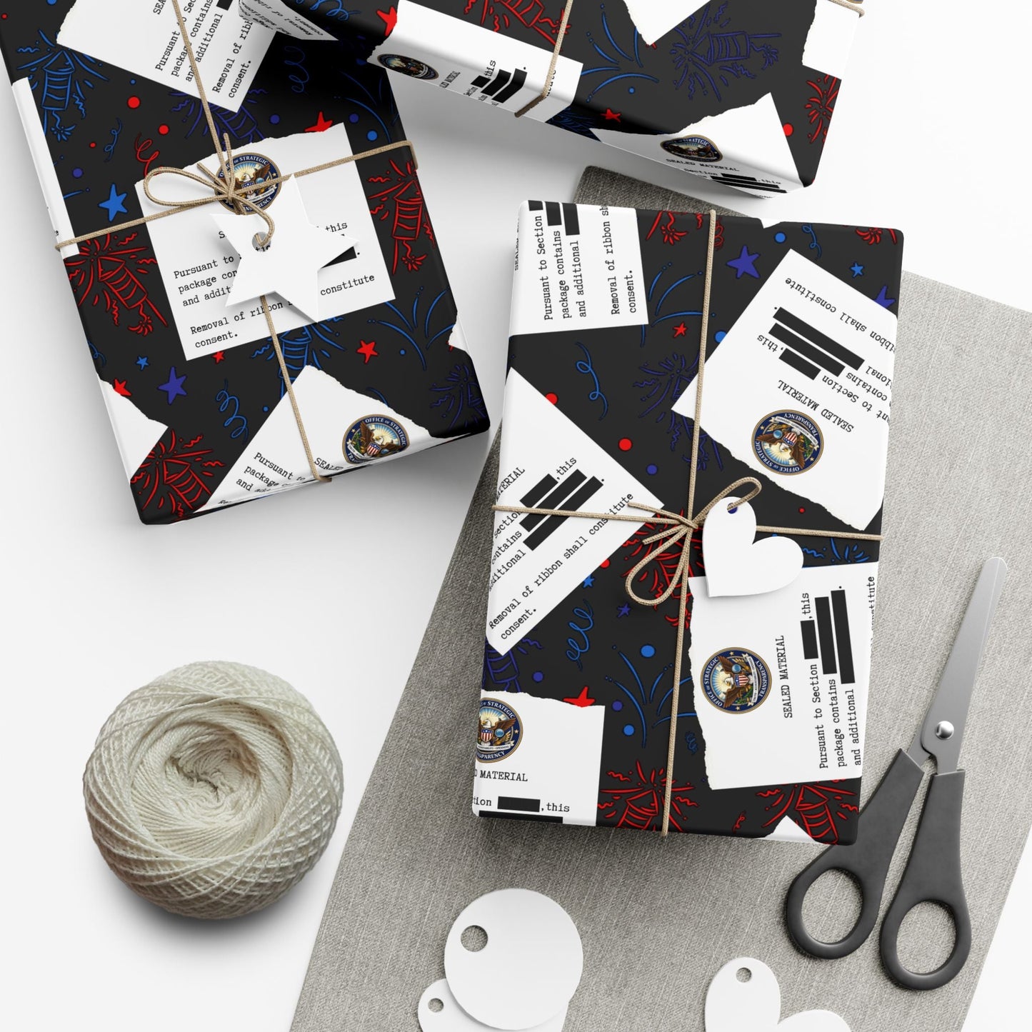 Papel de Regalo de Celebración Clasificado – Diseño de Fuegos Artificiales Patrióticos