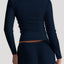 Square Neck Long Sleeve Top and Shorts Set