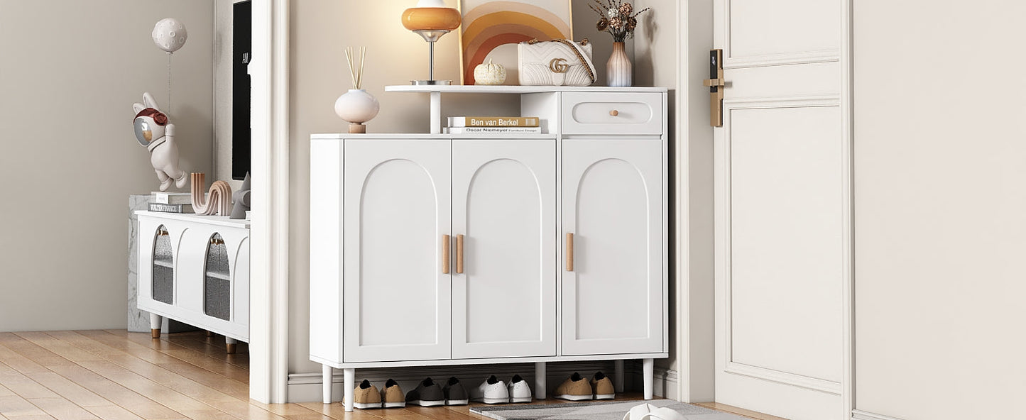 Cabinet à chaussures élégant ON-TRANS avec portes cintrées et tiroirs
