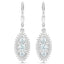 Conjunto de joyería de topacio azul y blanco genuino de 4.50 quilates en plata de ley
