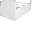 Wood Full Size House Bed with Roof, Window and Guardrail White - Korvel