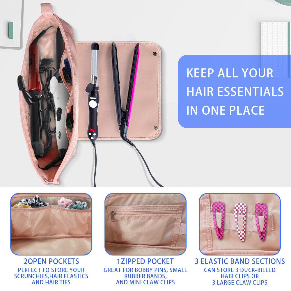 Portable Travel Anti-Scald Hair Curler and Dryer Bag