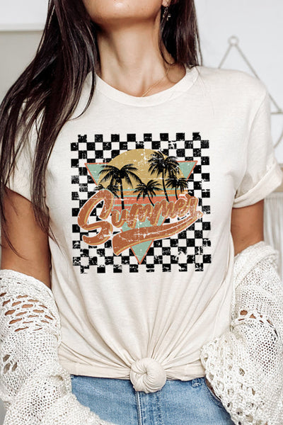 Stylish Checkered Summer Tee 4277 - Korvel