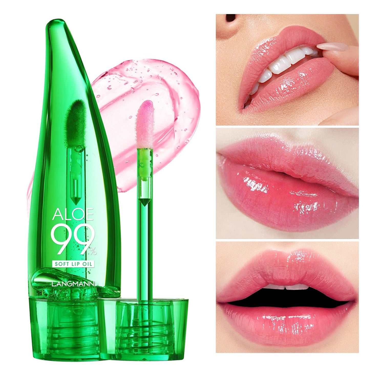 langmannni  Aloe vera lip gloss, temperature-sensitive color-changing lip glaze, moisturizing and protective lipstick, lip oil - Korvel