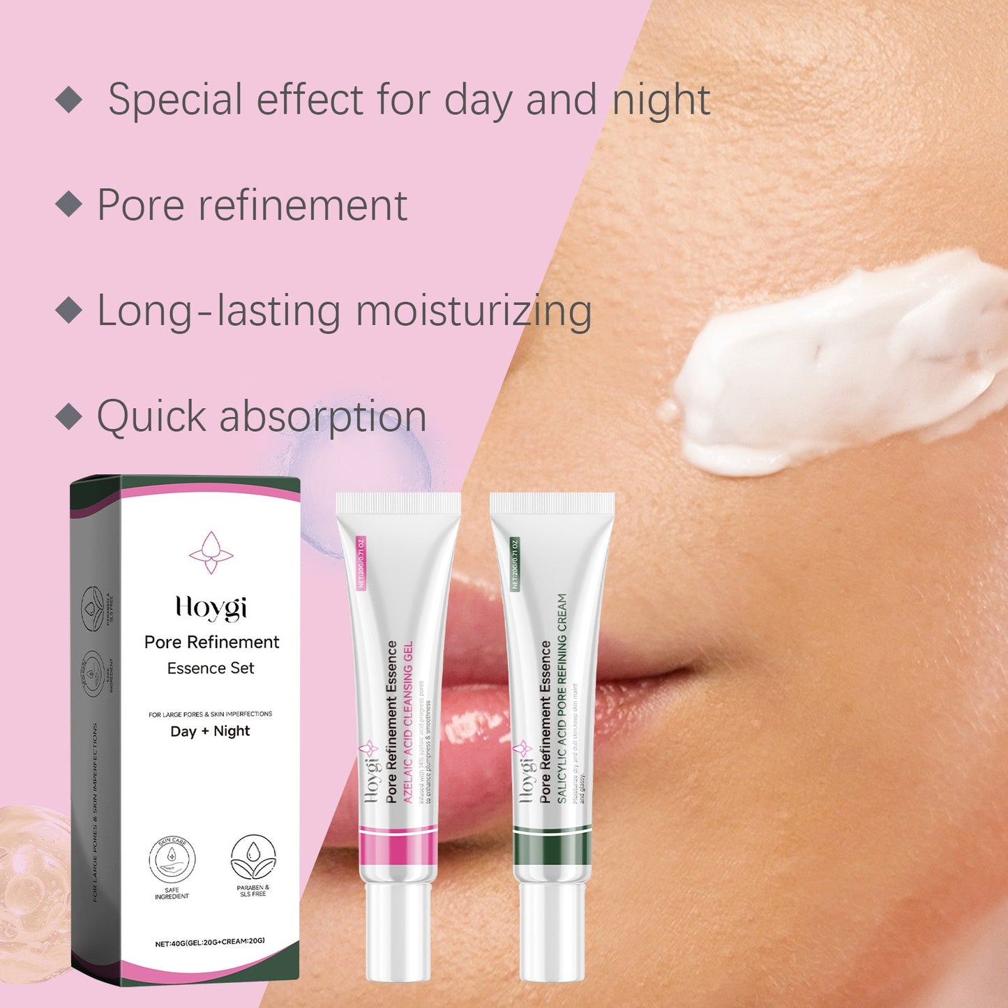 Pore Refinement Essence Set, Deeply Clean The Skin And Fine Pore Skin Cream - Korvel