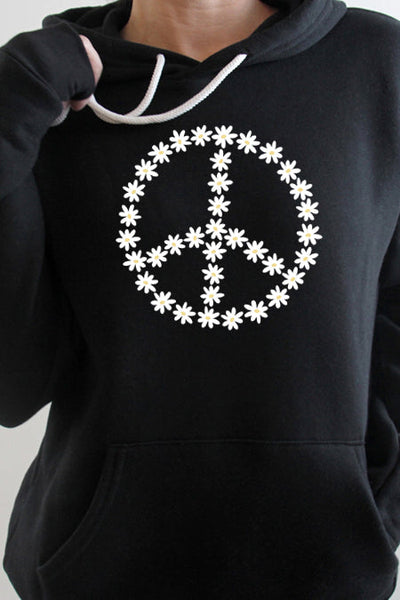 Sudadera con capucha Daisy Peace Sign 4280
