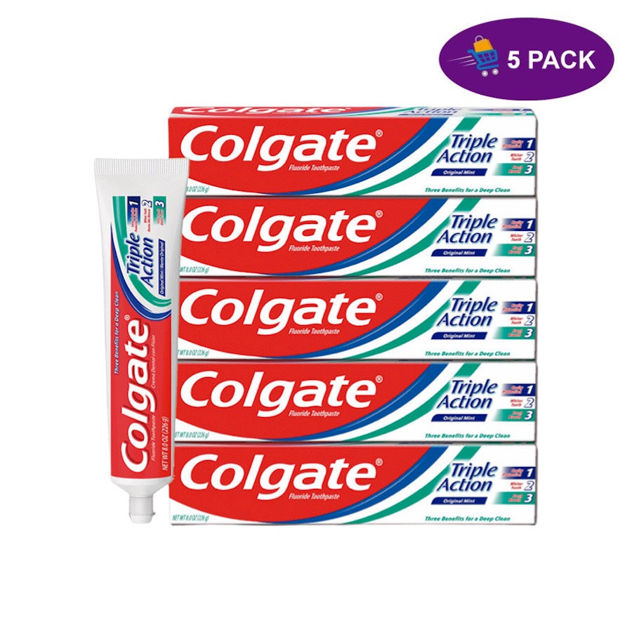 Dentifrice Colgate Triple Action, Menthe Originale, 8 oz - Taille Économique