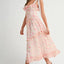 Robe Midi Imprimée Florale Élégante avec Bretelles