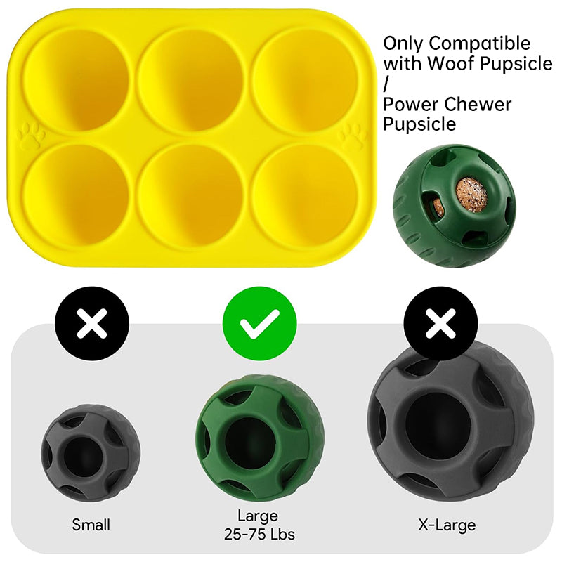 6 - cavity dog treat molds , compatible with Woof & Power Chewer Pupsicle, silicone for frozen treats, reusable for Pupsicle toy - Korvel