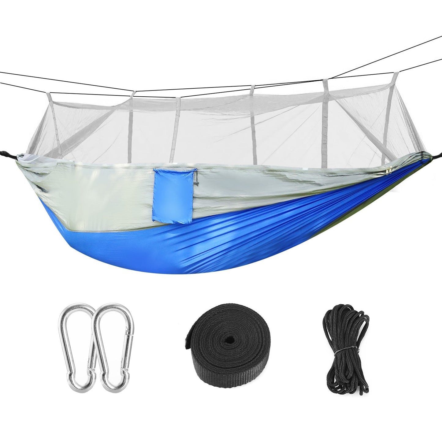 Hamac de Camping Premium 600lbs Capacité 2 Personnes avec Filet Anti-Moustiques
