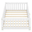 Twin Size Bed Floor Bed with Safety Guardrails and Door for Kids, White - Korvel