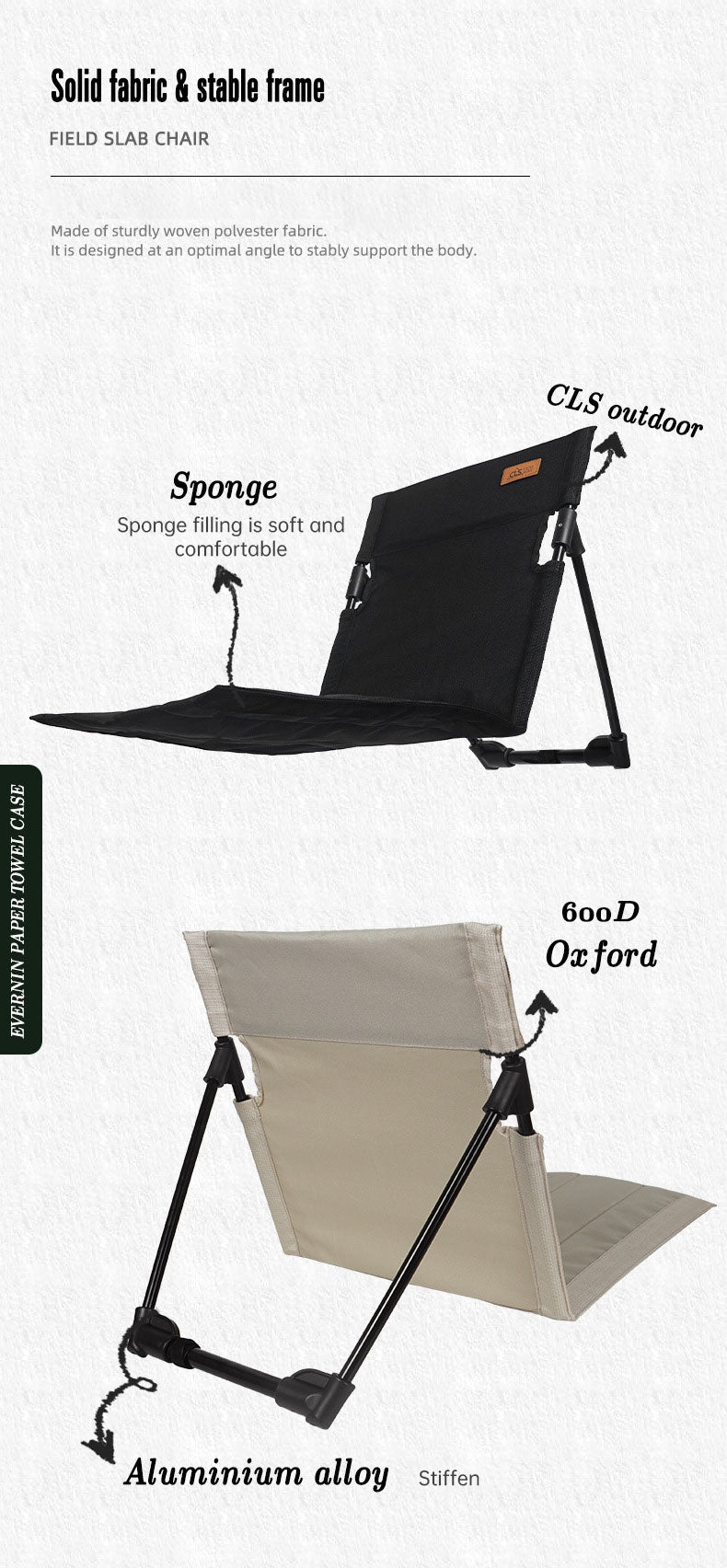 Outdoor camping backrest cushion chair portable folding chair tent leisure chair balcony park lawn picnic chair - Korvel