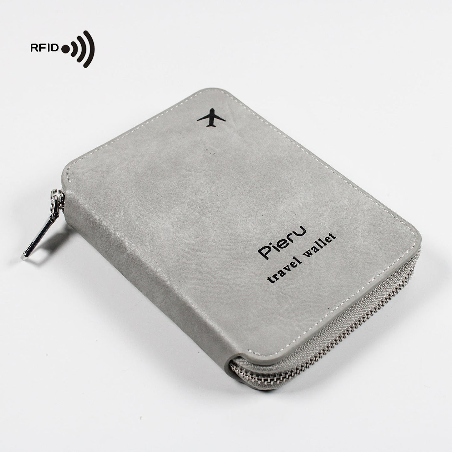 Multi-functional RFID Travel Wallet with Zipper Closure