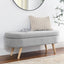 Ottoman Oval Storage Bench Rubber Wood Legs Grey(43.5"x16"x16") - Korvel