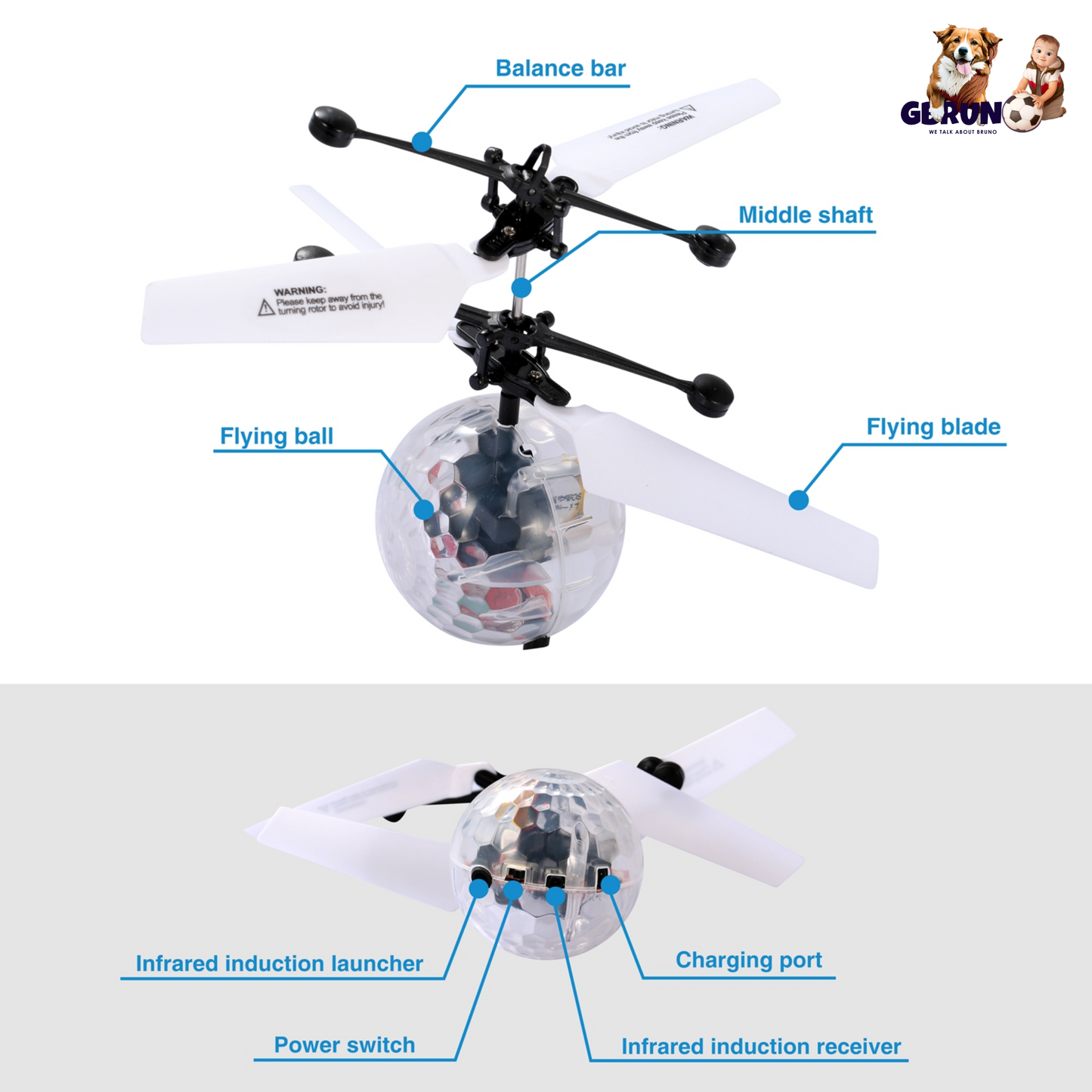 GBruno RC Flying Balls - Interactive Toy Helicopter
