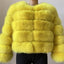 Elegant Faux Fur Patchwork Overcoat