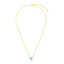 14k Yellow Gold Necklace with Cushion Blue Topaz - 17 Inch