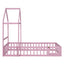 Wooden Twin Size Children's Bed with Detachable Headboard, Pink