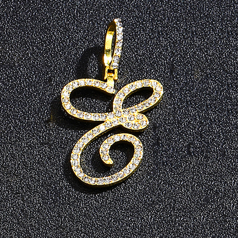 Hip Hop Grass Letter Pendant with Cuban Chain