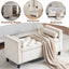Storage Bench, 44.5-Inch Queen Velvet Button Bedside Bench, Entryway Living Room with Armrests, Nailhead Trim Cream White - Korvel