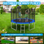14 FT TRAMPOLINE OUTSIDE SAFETY NET WITH BASKETBALL HOOP - Korvel