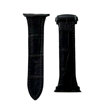 Black Matte Alligator Apple Watch Band
