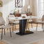 2-piece retro linen chair set with curved wooden backrest, cushioned seat, adjustable metal legs, (Beige Linen) - Korvel