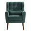 Modern Accent Chair Upholstered Foam Filled Living Room Chairs Comfy Reading Chair Mid Century Modern Chair  (Blackish Green) - Korvel