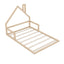 Full Size Wood Floor Bed with House-shaped Headboard  Natural - Korvel