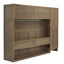 Full Size Murphy Bed with Wardrobe, Drawers and Open Shelves, Antique Grey - Korvel