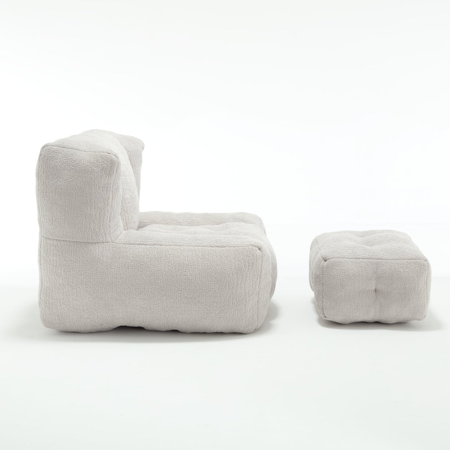 Sillón Puff Esponjoso con Espuma Viscoelástica y Otomana