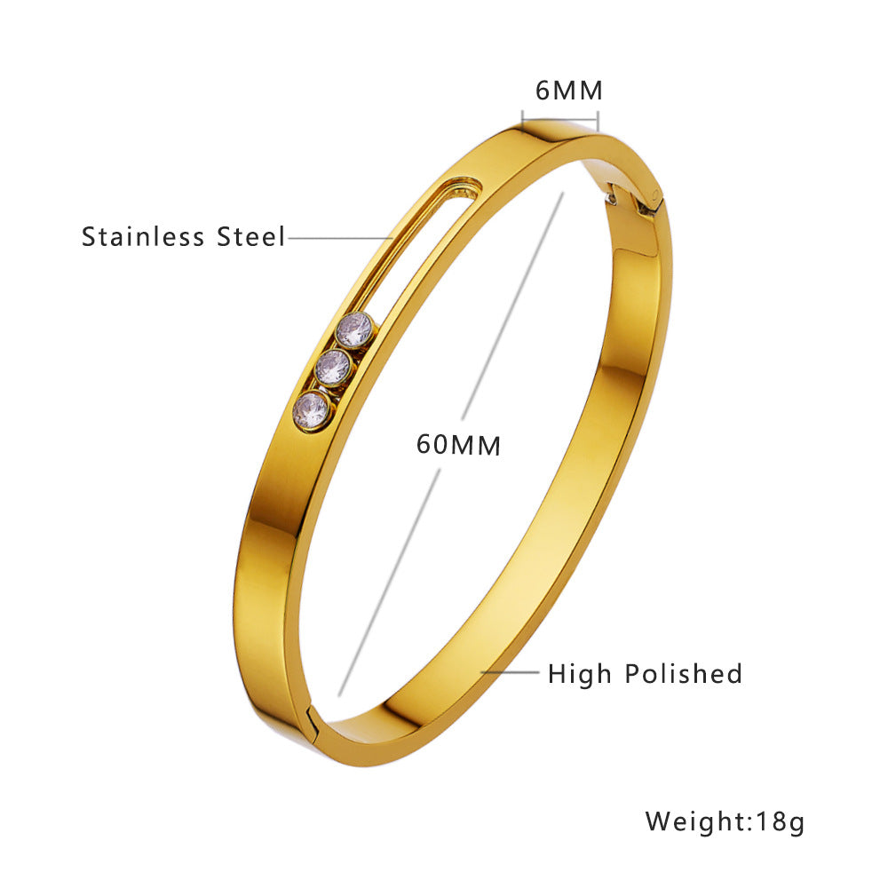 European and American titanium steel buckle women's bracelet INS style fashionable versatile bracelet - Korvel