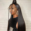 Natural Transition Wig Black Chemical Fiber Front Lace Long Straight Hair Matte High Temperature Silk Headgear - Korvel