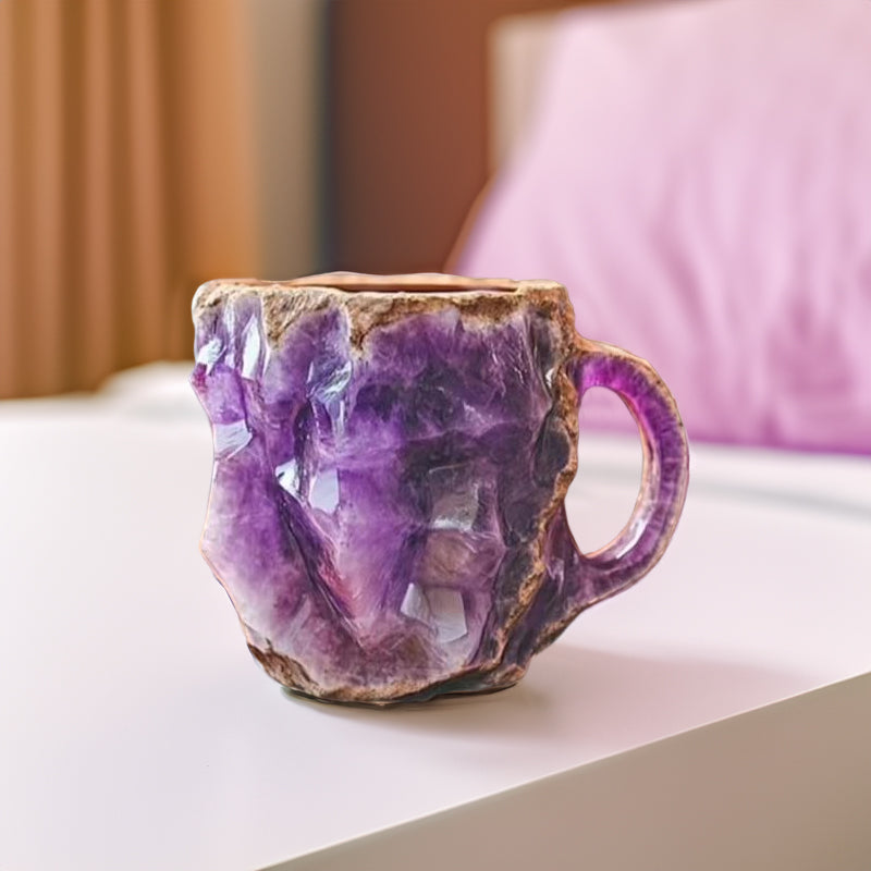 Healing & Spiritual Gifts: New Multi-Color Natural Mineral Crystal Mug. Colorful Crystal Christmas Mug for Coffee, Perfect for Festival. - Korvel