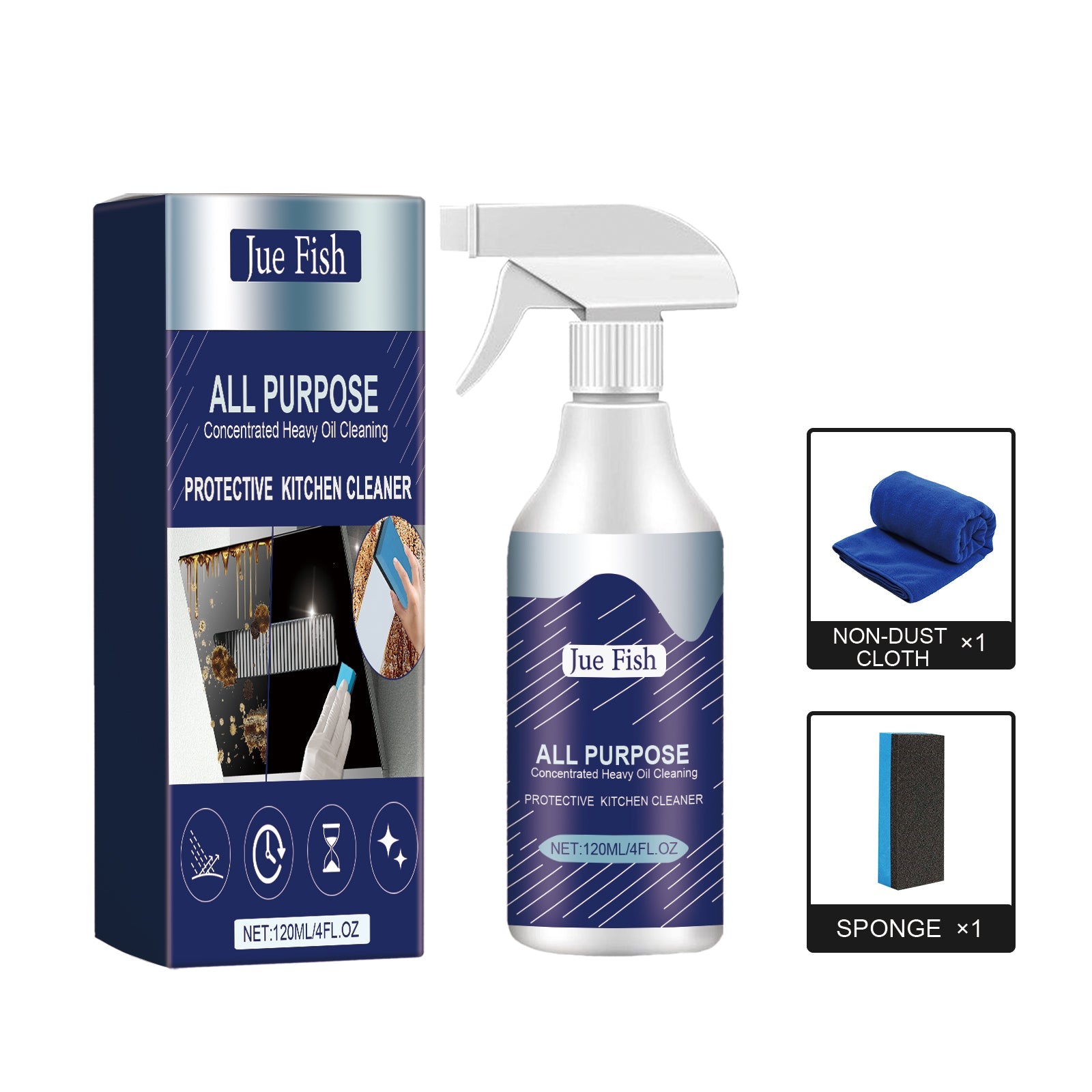 Protective Kitchen Cleaner, Range Hood Kitchenware Heavy Oil Cleaning Strong Decontamination - Korvel