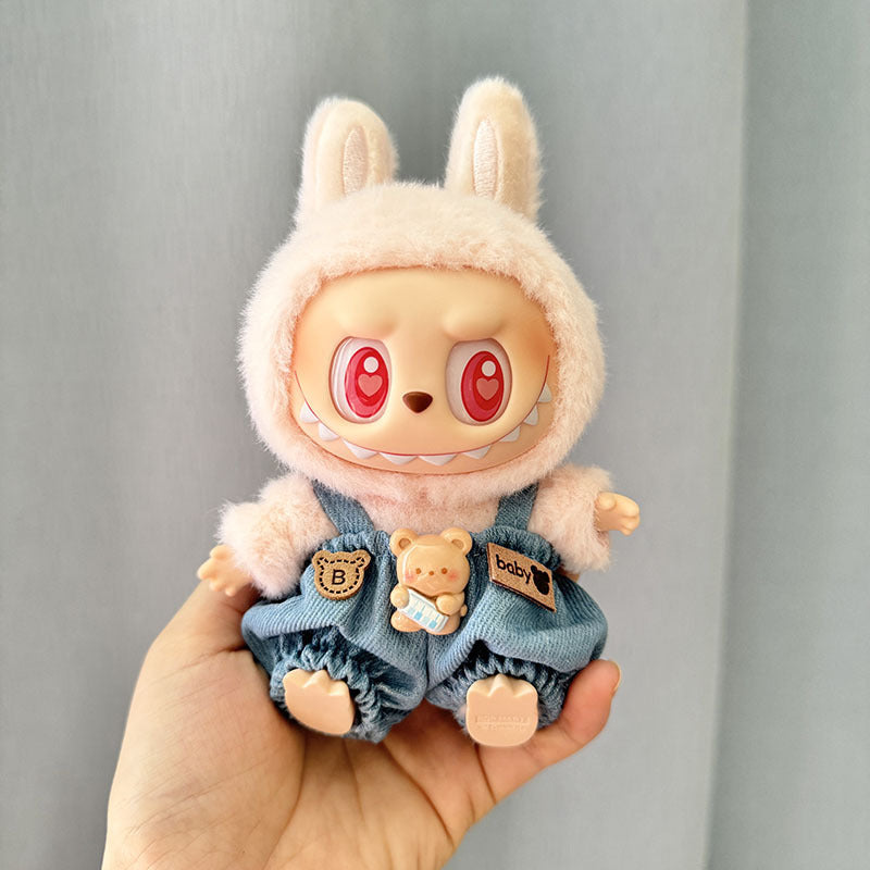 [Clothes Only] 1st/2nd generation Labubu clothes pendant Labubu sitting party baby clothes teddy bear suspenders cute pants - Korvel
