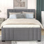 Full Upholstered Platform Bed with Trundle Grey - Korvel