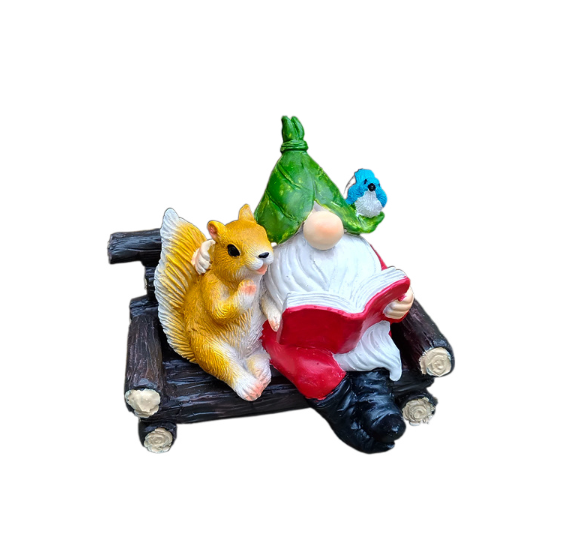 Outdoor Squirrel Elf Reading Hanger - Korvel