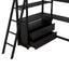 Twin Size Metal&Wood Loft Bed with Desk and Shelves, Two Built-in Drawers, Black - Korvel