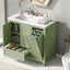 Meuble de salle de bain vert de 36" avec évier et rangement