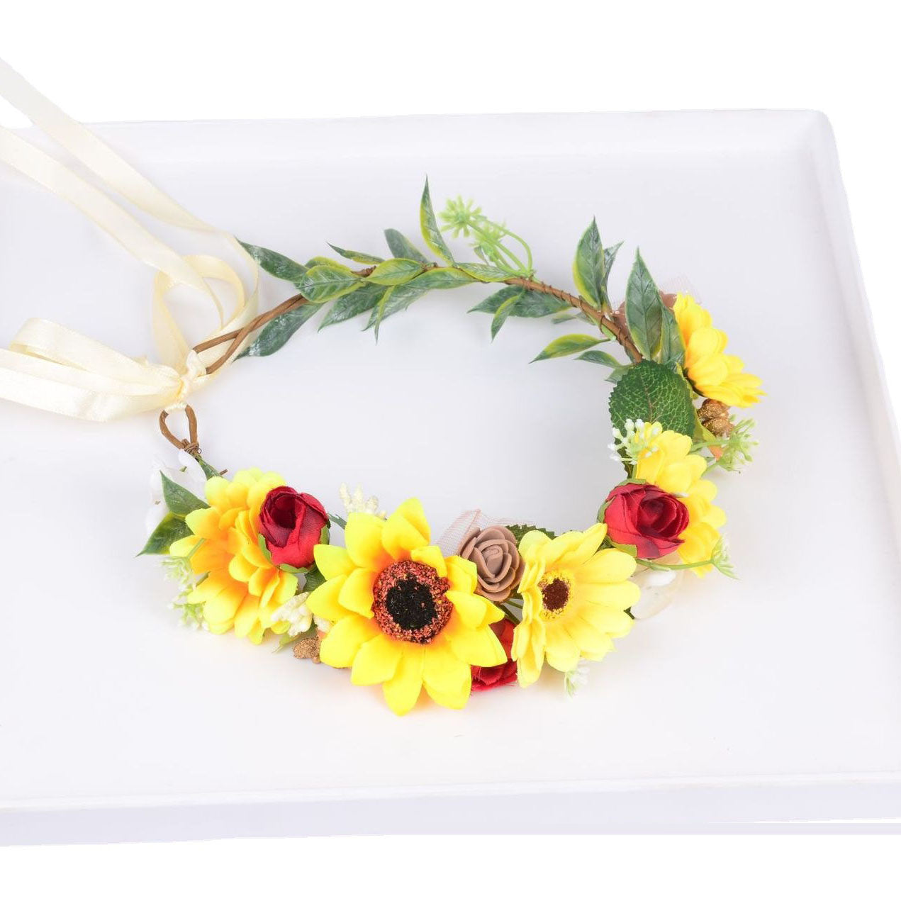 Korean style flower garland headwear sunflower children's performance scenic area decoration headwear hair accessories sunflower - Korvel