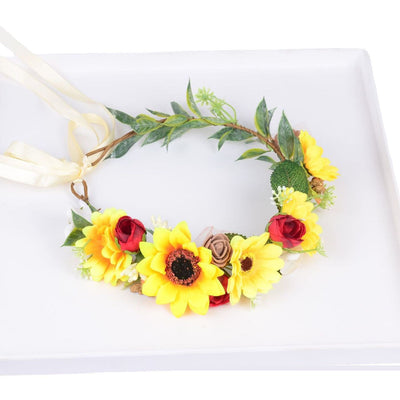 Korean style flower garland headwear sunflower children's performance scenic area decoration headwear hair accessories sunflower - Korvel