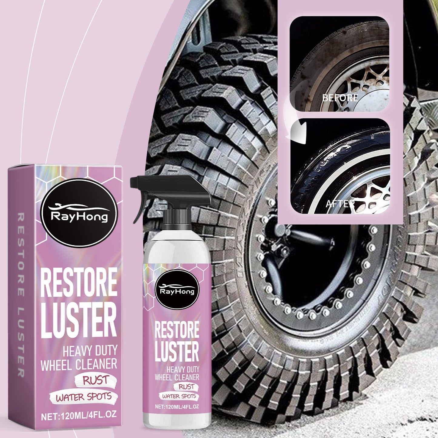 Nettoyant de roues lourd premium pour l'entretien des taches