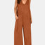 V-Neck Wide Strap Jumpsuit