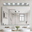 LED Modern Chrome 6-Light Vanity Lights Fixtures Over Mirror Bath Wall Lighting - Korvel