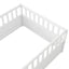 Double bed floor standing bed with ultra-high safety barrier, children's floor standing bed frame, Montessori wooden white - Korvel