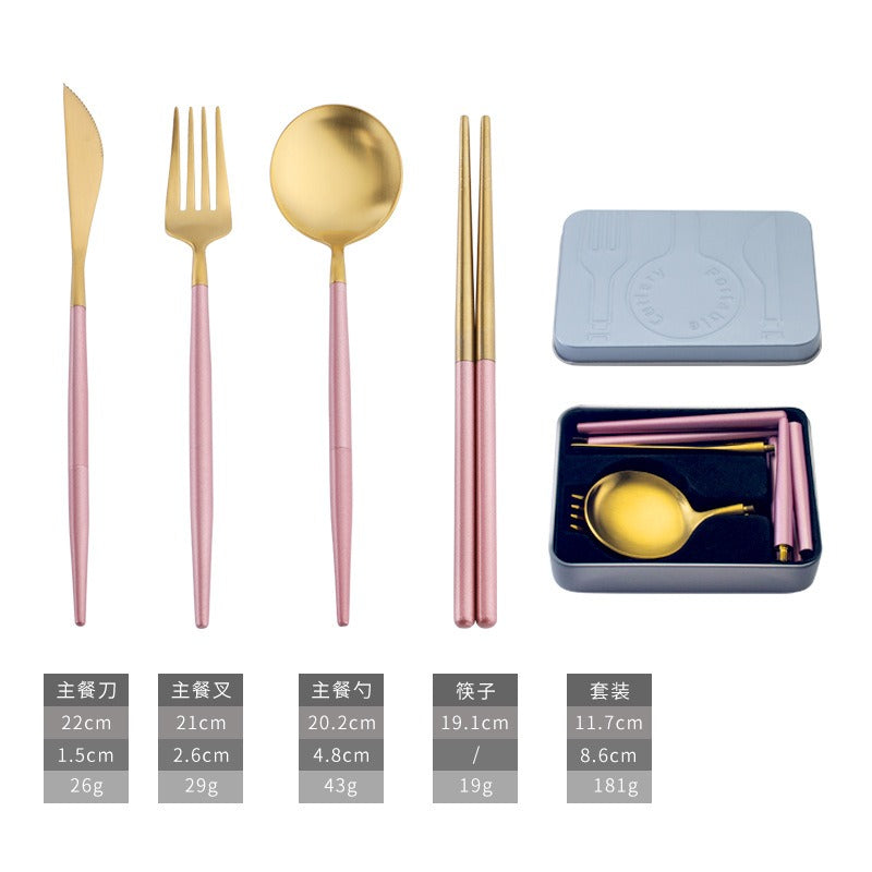 Premium 304 Stainless Steel Portable Flatware Set
