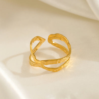 Elegant Adjustable Cross Opening Ring