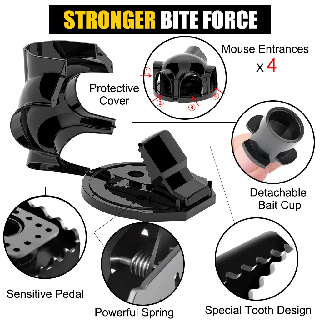 Strong Snap Mouse Rat Traps-High Sensitive Snap Big Plastic Mouse Trap Rodent Catcher - Korvel